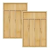 Matériau de qualité supérieure : l'organisateur d'argenterie en bambou 100 % naturel et la base robuste en MDF garantira qu'il dure longtemps dans votre maison. C'est une ressource renouvelable, élégante et durable.