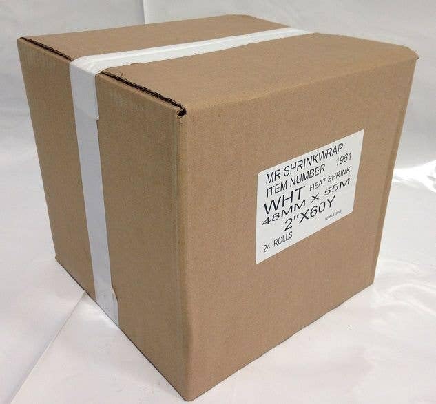 Mr. Shrinkwrap Case of 2" x 180' Shrink Film Tape - 24 Rolls - White - MSW-702W-Case