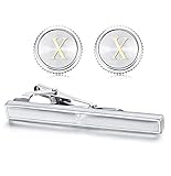 FIBO STEEL Personalized Initial Cufflinks Tie Clips Set Men Gifts Custom Letter Wedding Cufflinks Case