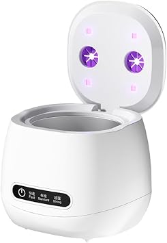 Ultrasonic Retainer Cleaner Machine - UV for Dentures, Aligner, Mouth Guard, Whitening Trays, Toothbrush Head, 52kHz Jewelry All Dental Appliances