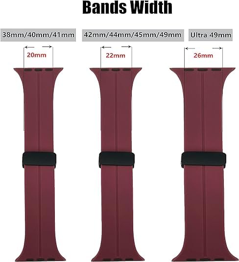 Image of Soft Silicone Sport Band Compatible with Apple Watch Ultra 49mm 45mm 44mm 42mm Magnetic Clasp Adjustable Strap For iWatch Series 10 9 8 7 6 5 4 3 2 1 SE Ultra 2nd gen (Only Strap, No Watch)