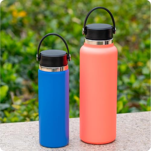 Prurex Replacement Lid for Hydroflask,Klean Kanteen,Simple Modern Wide Mouth Bottles, Flask Cap for 12-64oz Sports Water Bottles Accessories (2 Pack）