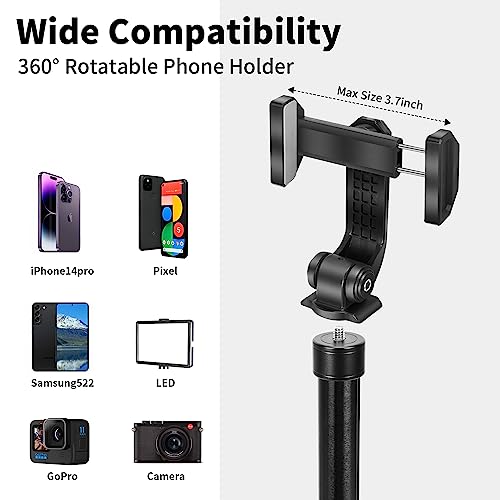 QZSD 64" Phone Tripod & Selfie Stick, Extendable Lightweight Cell Phone Tripod Stand with Wireless Remote and Phone Holder,Portable Camera & Cell Phone Tripod Monopod for iPhone & Android Phone