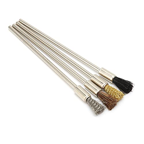 Image of Stainless Steel Mini Wire Brush Horsehair Bristle for Rust Removal Slag Stain Deep Cleaning Narrow Areas Dirt Dust Tool