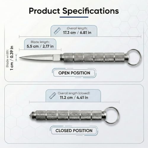 Image of ASIRA Compact Stainless Steel Precision Utility Tool with Keyring Attachment, Portable Everyday Craft and Task Tool for Home, Office, Hobby Projects, and General Daily Use (Silver)
