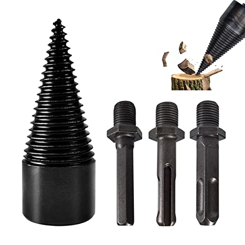 Umelee Broca para Dividir Madera, 32mm Brocas Divisora de Leña con 3 Ejes de Perforación, Broca de Partida de Madera para Dividir Troncos, Taladro Eléctrico, Cortador de Madera