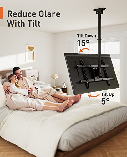 Perlegear Ceiling Tv Mount, Hanging Tv Mount For 37-75 Inch Flat Or Curved Tvs Up To 99 Lbs, Full Motion Tv Bracket With Swivel, Tilt, Max Vesa 600X400Mm, Pglcm1 #TOP2