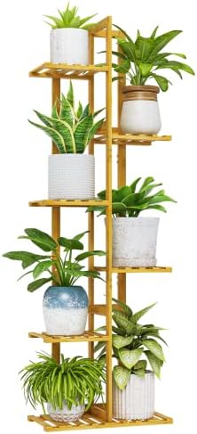 Support Pour Plantes En Bambou 6 Niveaux - Étagère Design Pour Intérieur, Balcon Ou Jardin