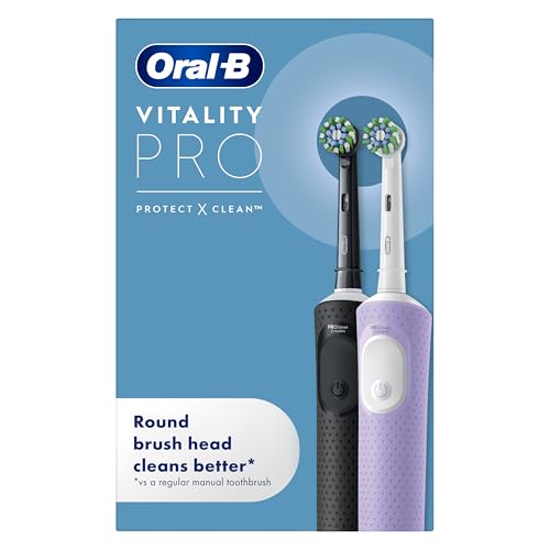 Oral-B Vitality Pro 2x Electric Toothbrushes For Adults, 2 Toothbrush Heads, 3 Brushing Modes...