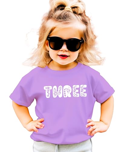 Image of Floral Numbers Ages 1-7 Birthday Girl Shirt for Baby & Toddler Youth Girls