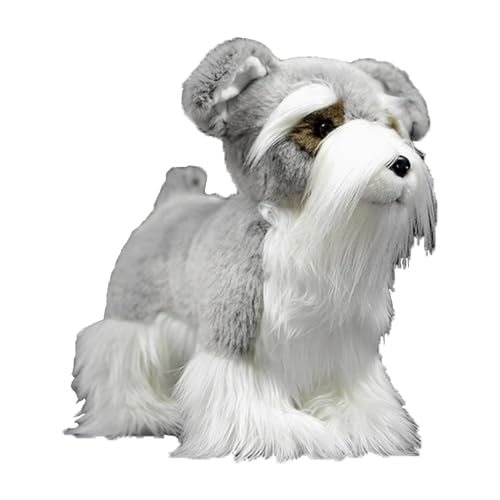 Tiny Heart Peluche de Schnauzer de 11.4in, Juguete de simulación de Pato Suave, Almohada de Peluche de Schnauzer Suave para niños y Amantes de la Vida Silvestre, Gris