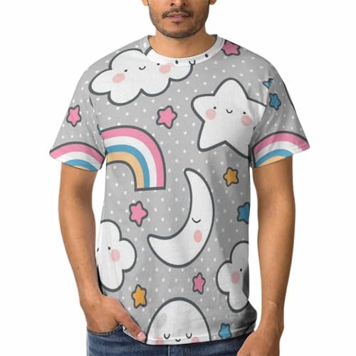 T-shirt homme nuage étoilé arc-en-ciel pour exprimer votre créativité au jour le jour