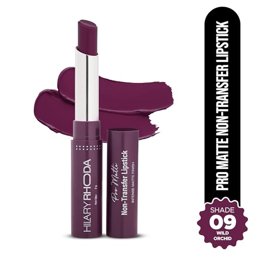 Image of Hilary Rhoda Pro Matte Non-Transfer Lipstick | Waterproof & Smudge-Proof | 12-Hour Long Stay | 24 Shades Available | Highly Pigmented Matte Finish Lipstick | 2g - (Wild Orchid | Shade 09)