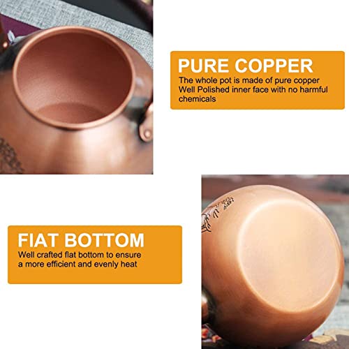 Gamz Premium Handmade Solid Copper Teapot Kettle Stovetop Teapot Thick Engraved Copper Teapot Kettle Stovetop Teapot - The Office Teapot #TOP2