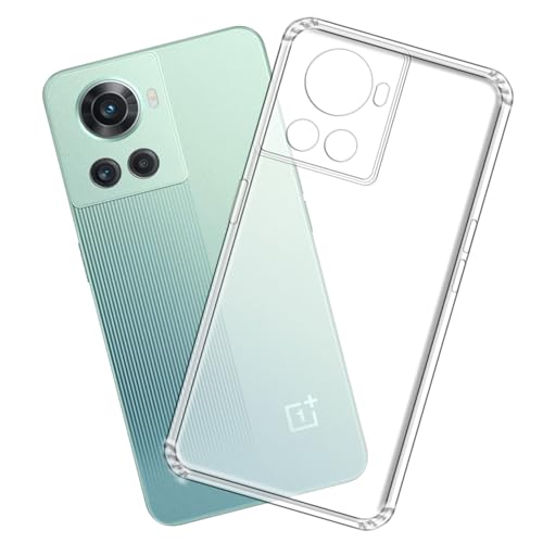 Image of Slim Soft Silicon *Anti Dust Plug* Shockproof Transparent TPU Back Case Cover for OnePlus 10R 5G - Clear
