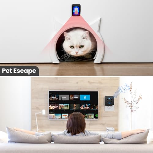 image for COTINSE Wireless Motion Sensor LED Light - Motion Detector Alarm Chime