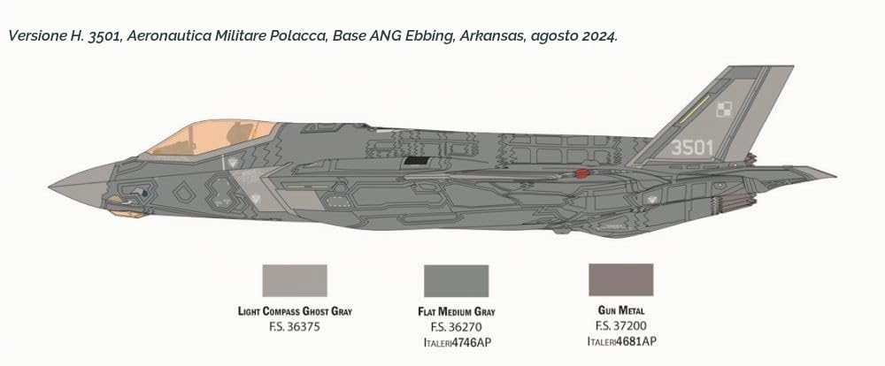 Italeri 2836 F-35 A Lightning II, scala 1:48, Plastic Model Kit/Modello in plastica da montare