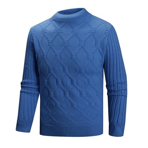 Mens Mock Neck Sweater, Soft Slim Fit Pullover Top, Basic Breathable Ribbed Knit Texture Soft Sweaters for Men