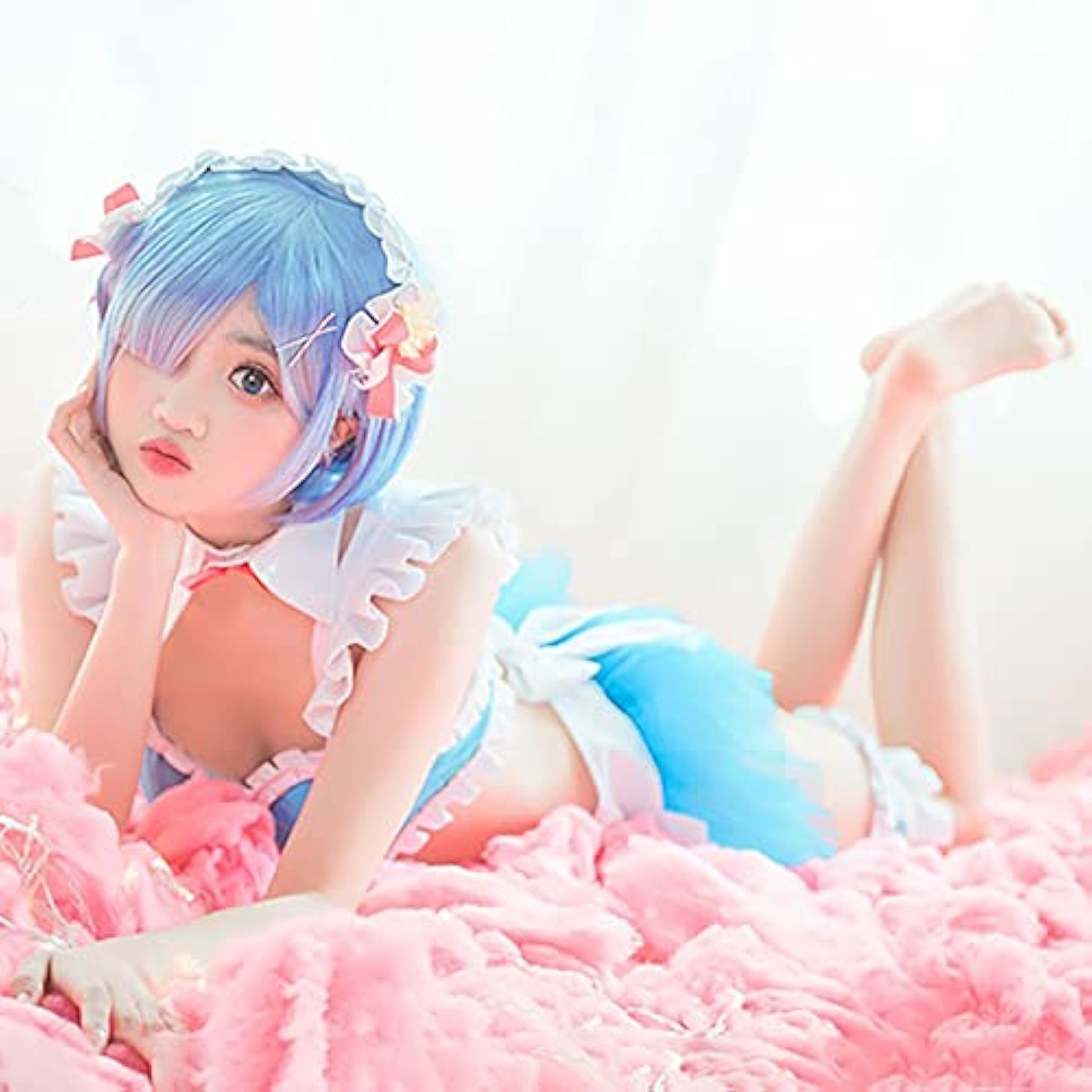 [milky time] ウィッグ付き Re:ゼロから始める異世界生活 リゼロ レム コスプレ 水着 ビキニ 異界型レム (レム,異界型) 詳細画像3