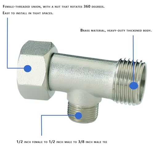 AimatRun 1/2" x 3/8" T-Type Tee, 3-Way Brass Adapter by AimatRun - Used condition - Image 4