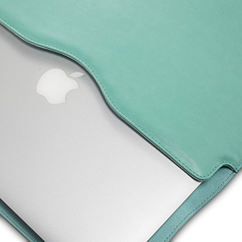 Kuzy Compatible With Macbook Pro 14 Inch Sleeve Leather, 13 Inch Laptop Sleeve For Macbook Air 14 Inch Sleeve M1 M2 Case Cover Laptop Sleeve Pu Leather, Teal #TOP3