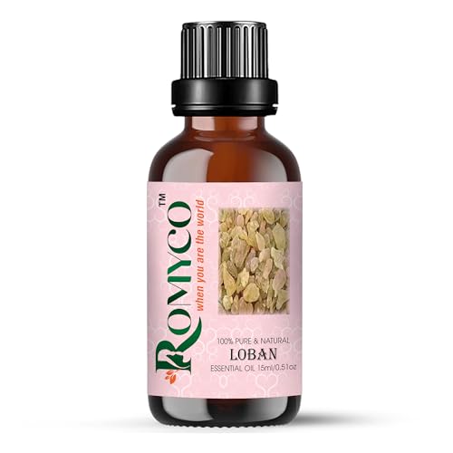 Romyco Loban Essential Oil 15ml (Frankincense) for Glowing Rejuvenated Skin | Ideal For Meditation Prayer Positivity Rituals in Diffuser | Anxiety Relief | Pure Premium Natural & Uniluted