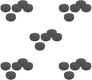 Juego de 5 tarros vacíos de aluminio con tapa de tornillo para cosméticos, latas de bálsamo labial de 60 ml, color negro