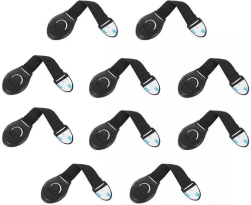 Sécurité d'armoire Noir - Coffrets de sécurité enfant - Sécurité enfant - Sécurité de porte enfant - Lot de 10