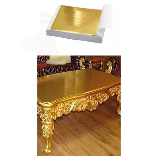 100 Folhas Ouro Gold Para Restauração, Decorativo Douramento Ou Artesanato Para Unha Anel Resina Imi