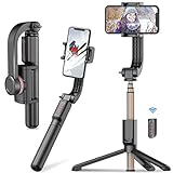 Zeshbit スマホジンバル スタビライザー 片手持ち単軸スタビライザー 自撮り棒 4段階伸縮 多機能Bluetoothリモコン付き 360度自動・手動回転 安定撮影 スマホ三脚 手ブレ防止 折畳み式 227g 超軽量 スマホ 携帯電話 手持ちジンバル iPhone/Android対応
