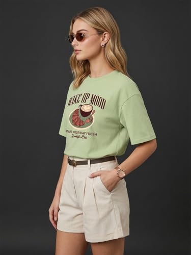 Image of JUNEBERRY Women's Oversized Graphic T-Shirt Retro Floral & Vintage Aesthetic Print, Loose Fit Casual Streetwear Tee, Trendy Baggy Style, (Sizes S-2XL)