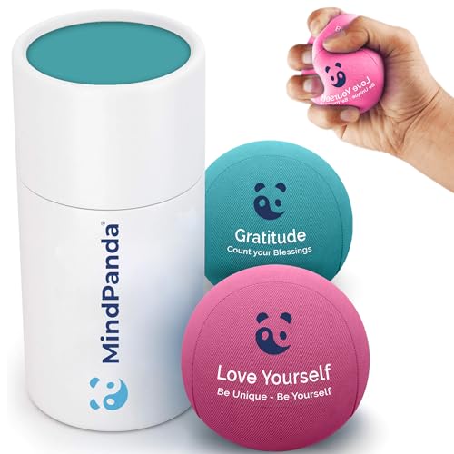 Mind & Body Stress Balls for Adults - Dual Density Squeeze Balls for Hand Therapy & Grip Strengthening - Stress & Anxiety Relief - Physical Therapy Support - Soft and Hard dual Gel Core Balls