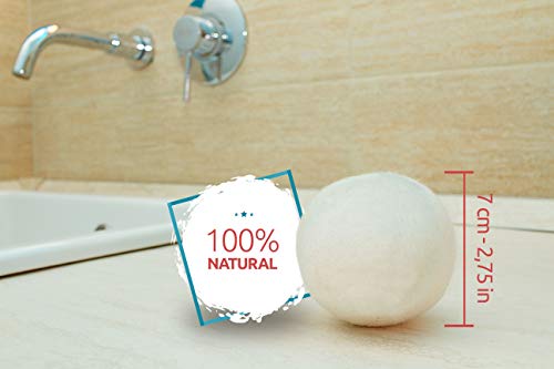 Set Trocknerbälle XL aus Wolle, umweltfreundlich, natürlicher Weichspüler mit hypoallergenem Waschmittel, für empfindliche Haut, 1000 Anwendungen, A+++ Fusselrasierer für Haustiere, Hunde, Katzen - Image 3