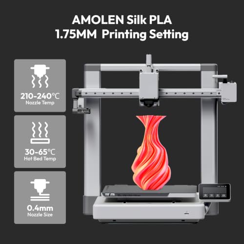 Image of AMOLEN 3D Printer Filament Silk Filament 1.75mm Dual Color Red-Gold 200g