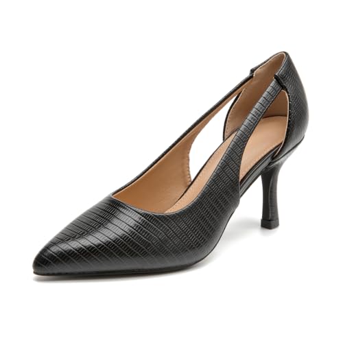 Image of Women's Pumps Pointed Toe Pump Shoes Kitten Heel Comfort Cut Out Dress Shoes for Office Wedding Party Dressy Casual, US Size 5-11