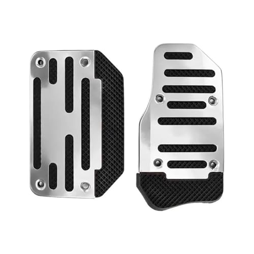 TUyya Juego de Pedales de Coche de transmisión automática, Cubierta, Pedales Antideslizantes, Accesorios universales de Aluminio for Interior de Coche (Color : Silver)