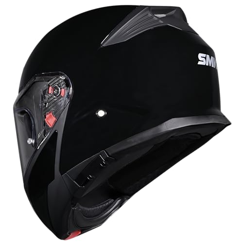 Image of SMK Gullwing Solid Flip-up Full Face Helmet ISI, ECE22.06 and DOT Certified with Pinlock and Dual Visor - (GL200 - XL)