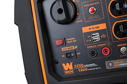 Wen 56225I 2250-Watt Gas Powered Portable Inverter Generator With Fuel Shut-Off, Carb Compliant , Black #TOP4