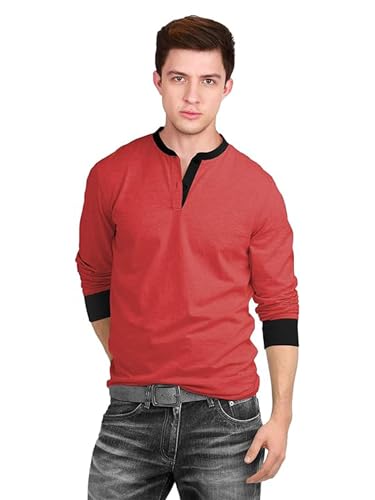 Image of fanideaz Men's Cotton Full Sleeve Henley T Shirts for Men