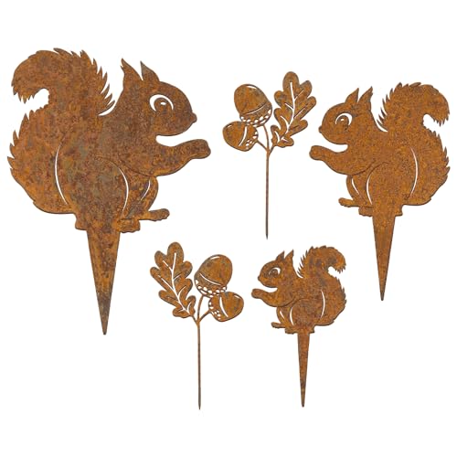 BOFUNX 5 Stück Rost Gartenstecker Herbst Gartendeko Roststecker...