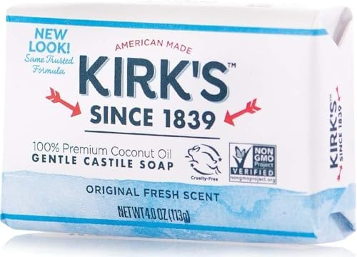 Kirk's Natural Original Castile Soap, 4 Ounce (Packaging may Vary)