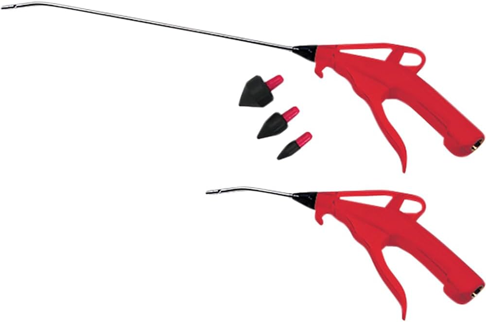 ATD Tools 8738 2-Piece Deluxe Air Blow Gun Set with 4"/13" Angled Nozzle and Rubber Tip