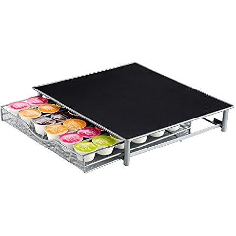 Kitchenista Dolce Gusto Coffee Pod Holder - 36 Capsules Stackable Stand - Anti Vibration Non Slip Surface - Mesh Drawer Rack Cover