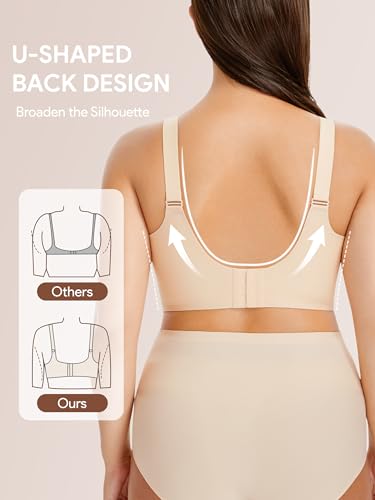 Image of Angelhood Seamless Nursing Bra for Women Wire Free Full Coverage Nursing Bra T-Shirt Bra with Extra Extender