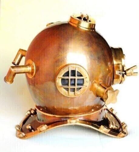 Generic U.S Navy Antique 18 Inch Deep Sea Mark V Scuba Diving Divers Helmet Gift Design, As shown in image
