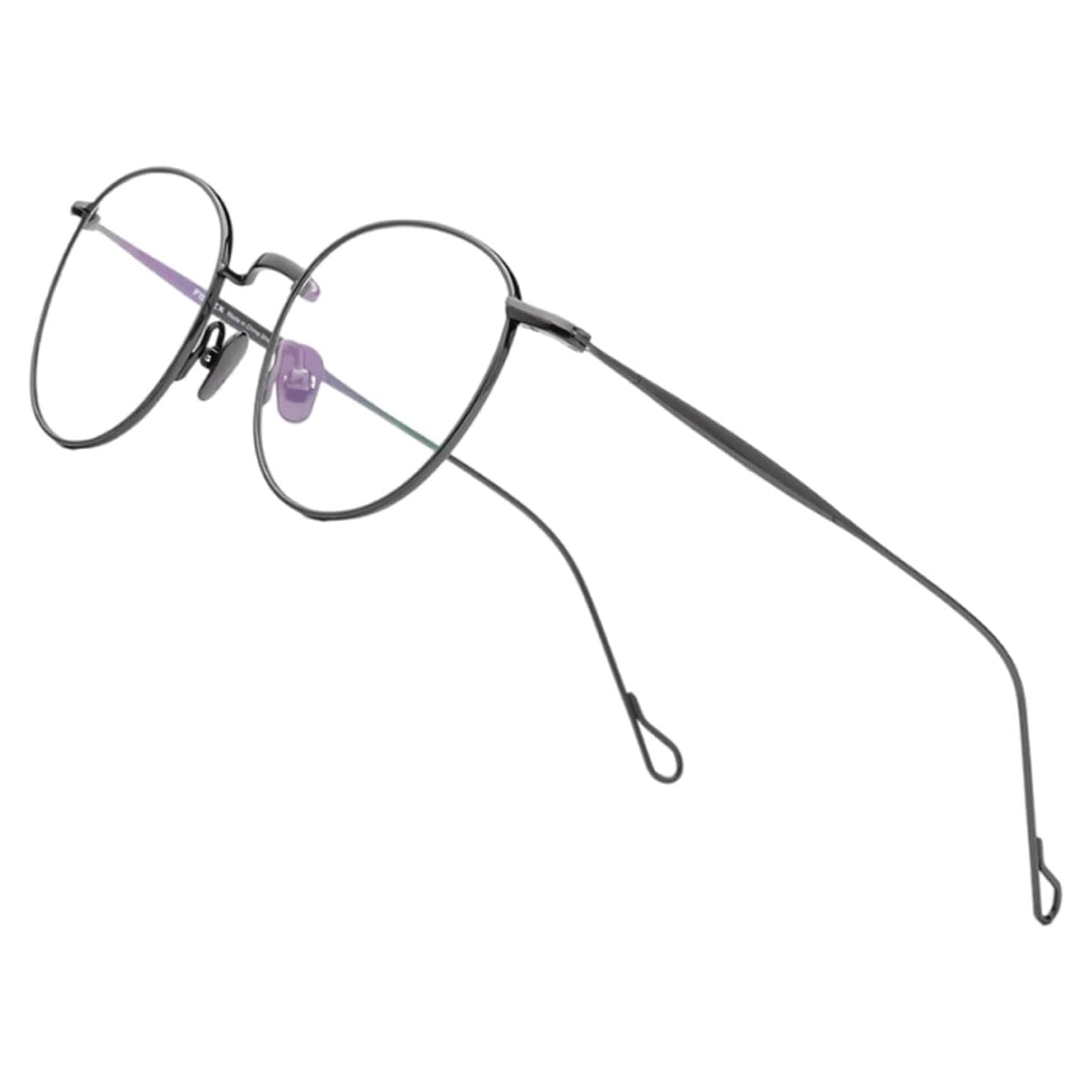 BKEKM Brillenfassungen Runde Brillengestelle, Brillengestelle aus reinem Titan, kreative Brillengestelle mit klaren Gläsern, Brillen, Unisex Leichtes