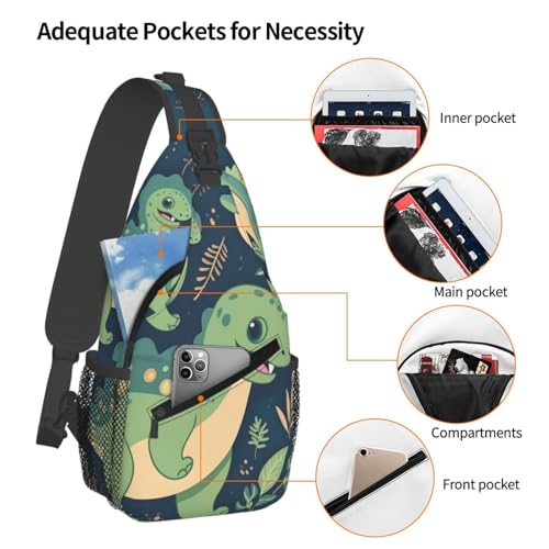 Bolso bandolera dinosaurio casual para hombre y mujer miniatura 4