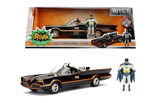 Jada Toys - Batman Batmobile Classic 1966 in scala 1:24, modellino in metallo Die-Cast con dettagli realistici, auto da collezione ufficiale DC Comics