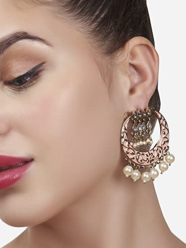 Meenakari Kundan Ethnic Pearl Drops Earring For Women