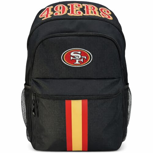 Image of NFL San Francisco 49ers Backpack - Triple Stripe Wordmark Design with Keychain
